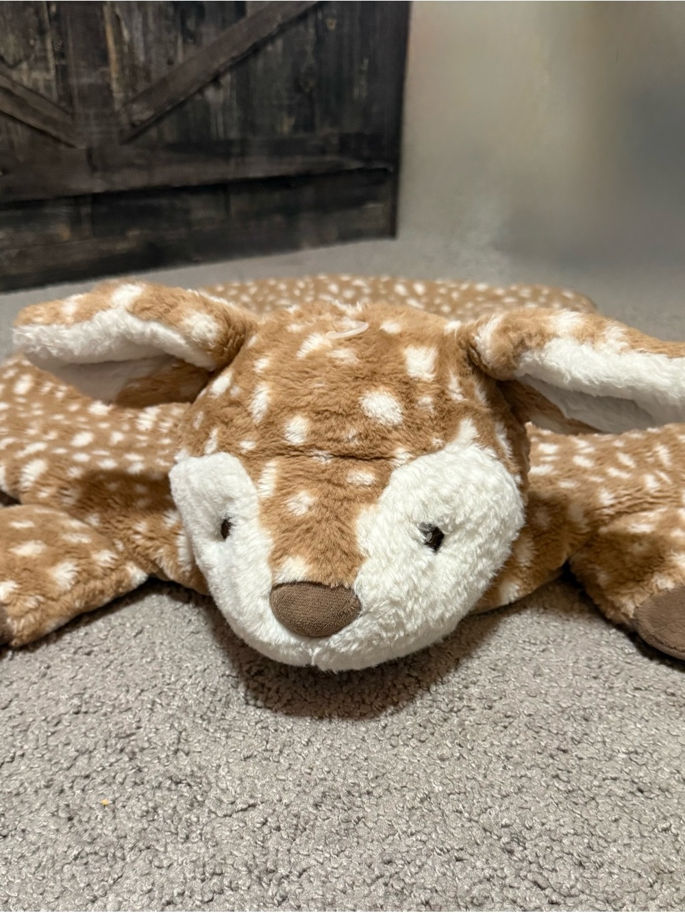 Plush Fawn pillow - Brown and White Cozy Deer Accent